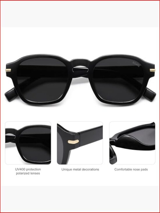 Vintage Retro Square Polarized Sunglasses for Women Men main image 7